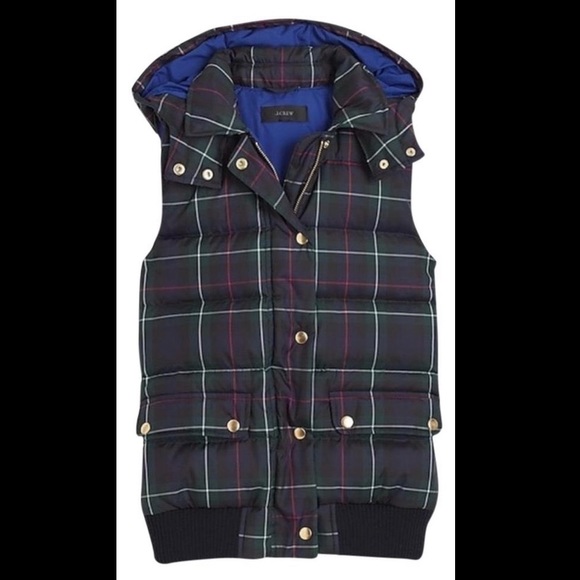 J. Crew Jackets & Blazers - J. Crew plaid puffer Vest